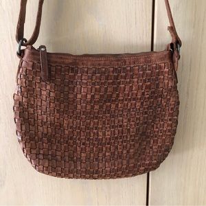 Vilenca Holland Convertible Rustic Leather Weaved Crossbody Shoulder Bag Purse